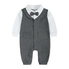 Fashion Gentleman Baby Boy Rompers Spring & Autumn Baby Clothes Girl Rompers Cotton Long Sleeve Toddler Clothing 3-24 Months