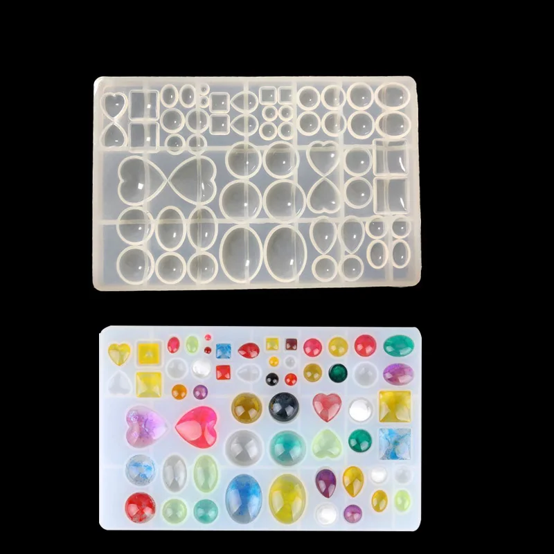 

Epoxy Pendant Charms Mold DIY Square Heart Oval Teardrop Silicone Molds Epoxy Resin Mould For Handmade Jewelry Making