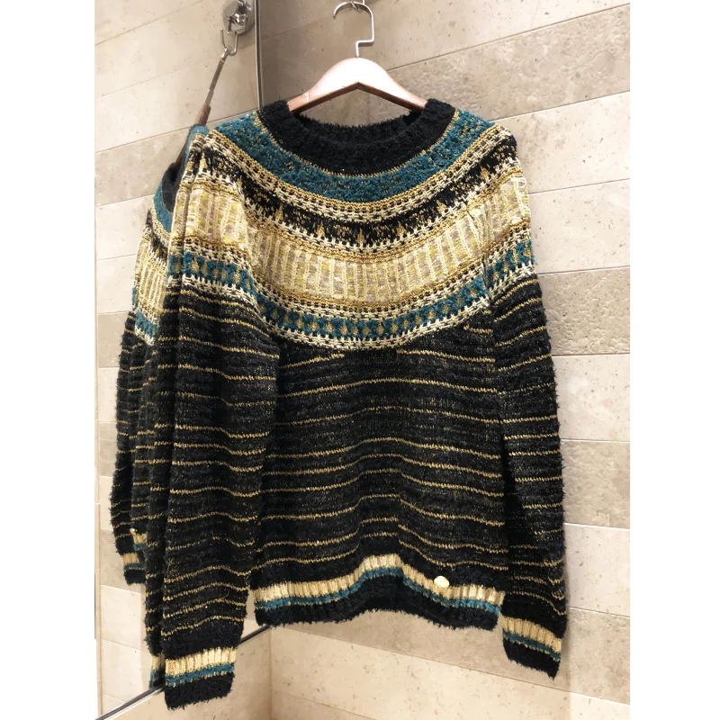 

Complex mixed yarn braided sweater 2019 winter high quality women's soft and cashmere blended pullover Casual sweater top