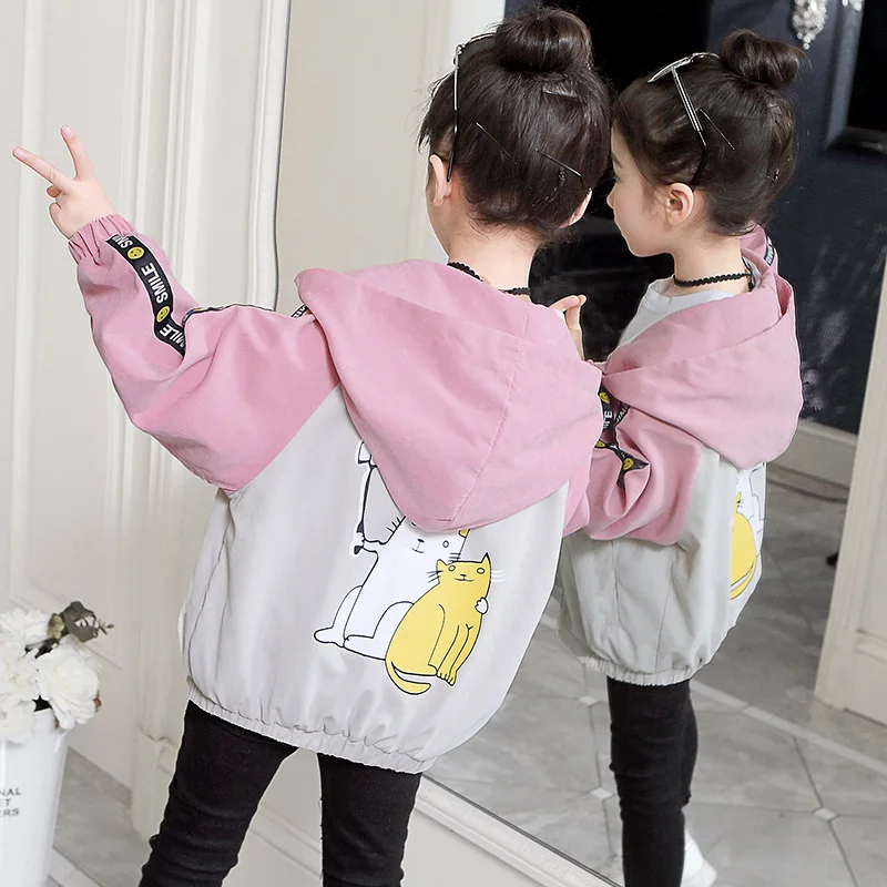 

CHILDREN'S Jacket 2019 Spring And Autumn New Style Girls Hooded Cartoon Jacket Little Girl Korean-style Mixed Colors Baseball Un