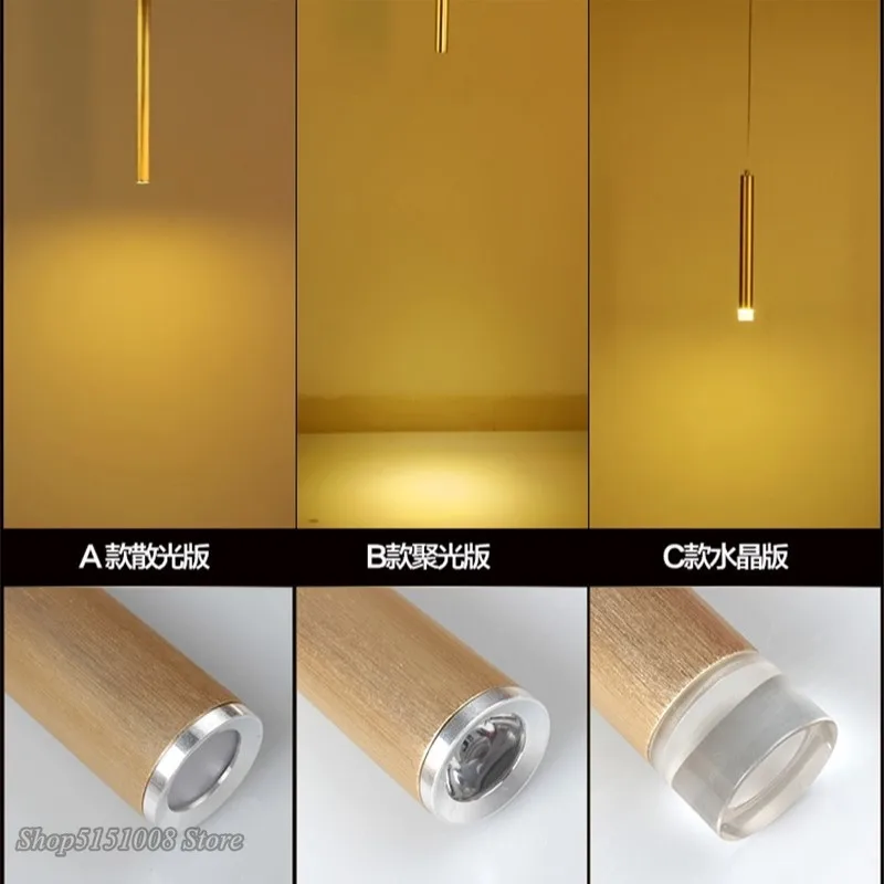 Modern Led Pendant Lamp Art Decor Aluminum Long Tube Pendant Light Dining Room Bar Kitchen Hanging Lamp Home Lighting Fixtures