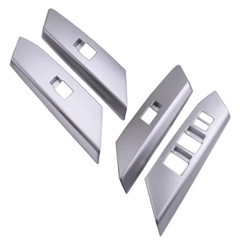 

4Pcs LHD Chrome Window Switch Button Trim Cover Fit for Toyota RAV4 2016 2017 2018 Car Accessories