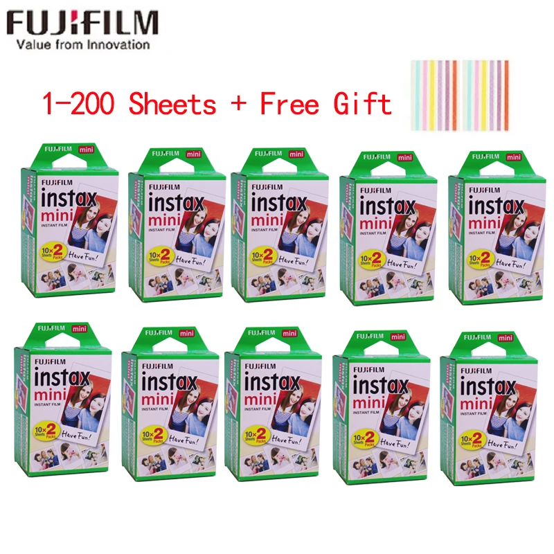 10-200 листов Fujifilm instax mini 9 фильм белый край 3 дюймов широкий пленка для Фотоаппарат моментальной печати mini 8 7s 25 50s 90 фото бумага