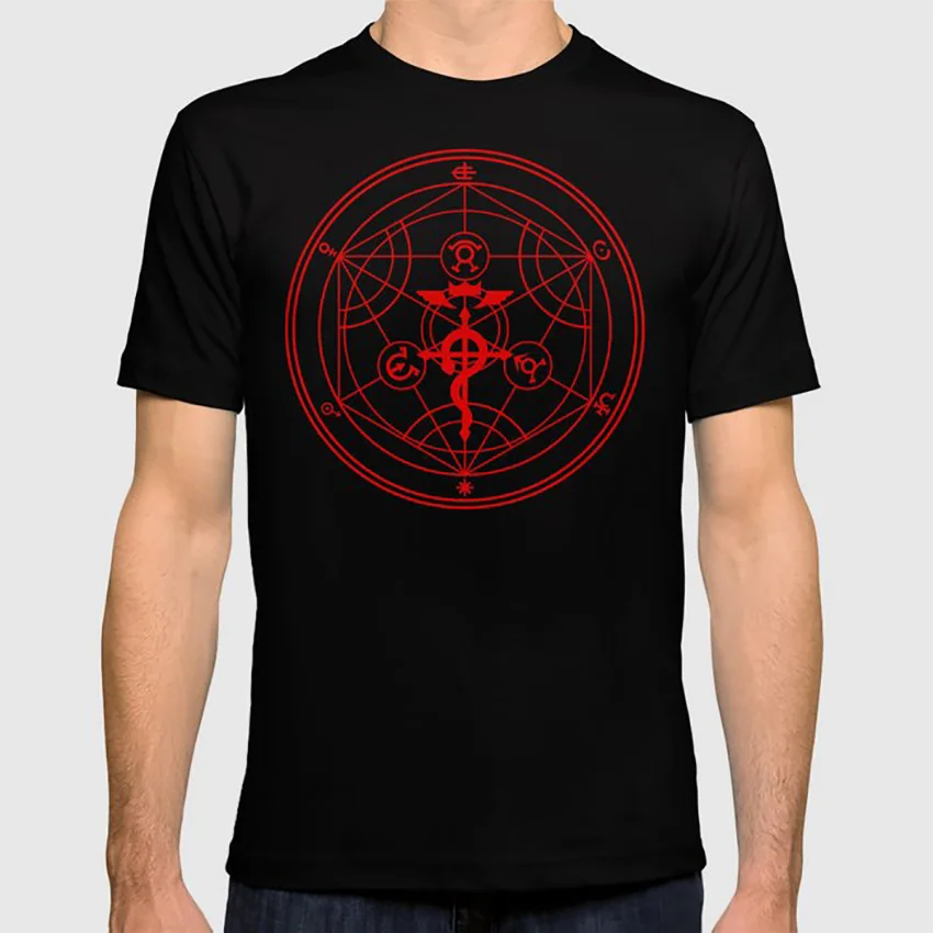 Alchemy футболка аниме Fma Vector Япония полностью металлический Alchemist Transmutation