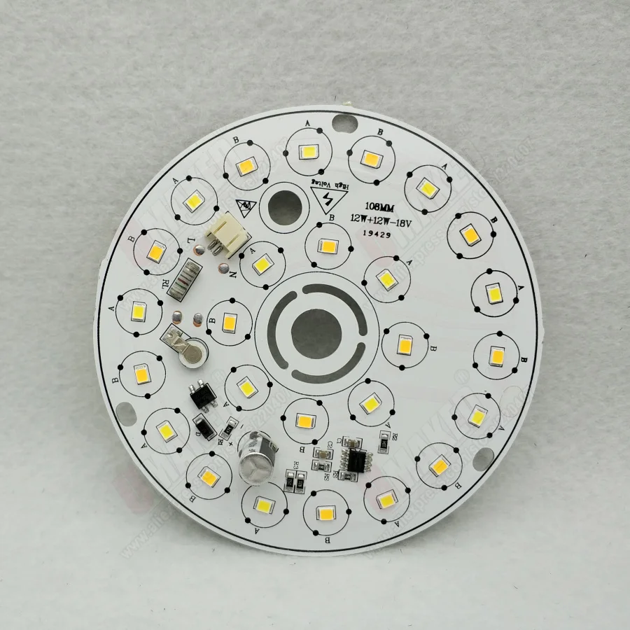 12 Вт+ 12 Вт ac220в led pcb со встроенным IC драйвером для лампы света, диаметра цвет водителя алюминиевая пластина доска