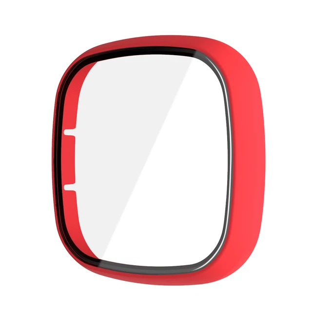 Matte Protective Case for Fitbit versa 3/Sense Cover Screen Protector Full Protective Shell for Versa 3/Sense Accessorie Red