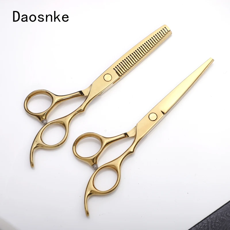 

Daosnke 6 "Thin Cutting Styling Tool Hair Scissors Stylish Bronzer Design Stainless Steel Salon Beauty Scissors