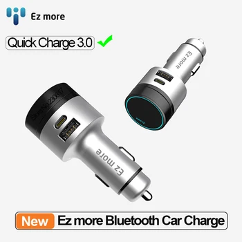 

Ez more Smart Bluetooth Car Charger AI Control Music Controller USB QC 3.0 +Type-C PD Quick Charge Car Charger