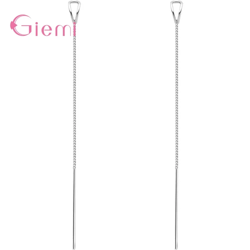 

Geometric Triangle Long Tassel Drop Earrings For Women Girl Minimalism Ear Line Dangle Earing 925 Sterling Silver Oorbellen Gift