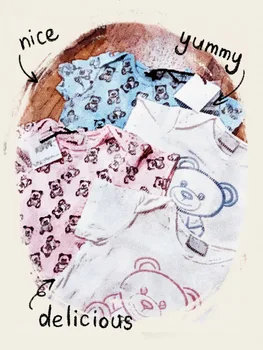 

M201009 High quality Newborn Baby Clothes Baby Girl Clothes Infant Boys Jumpsuit Baby Clothing Set Baby Cartoon Bear Rompers