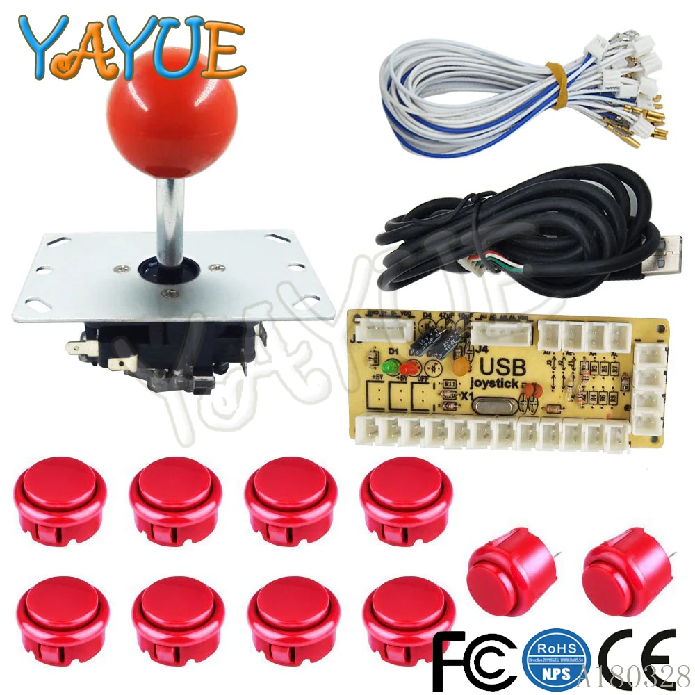 

Zero Delay Arcade Joystick and Buttons Kit USB Encoder For PC Arcade Fighting Game Parts DIY