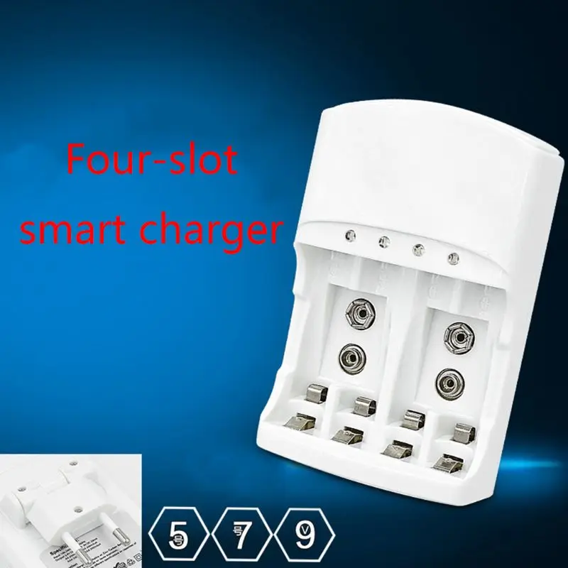 4 слота быстрое зарядное устройство для AA AAA 9V Ni-MH Ni-Cd комплект аккумуляторов US/EU Plug 24BB
