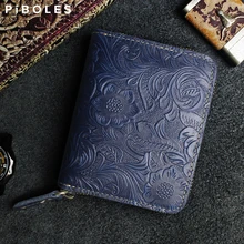 Men's Wallet Genuine Leather Short Wallets Vintage Zipper Coin Pouch Credit Card Holder Small Purse For Male Business