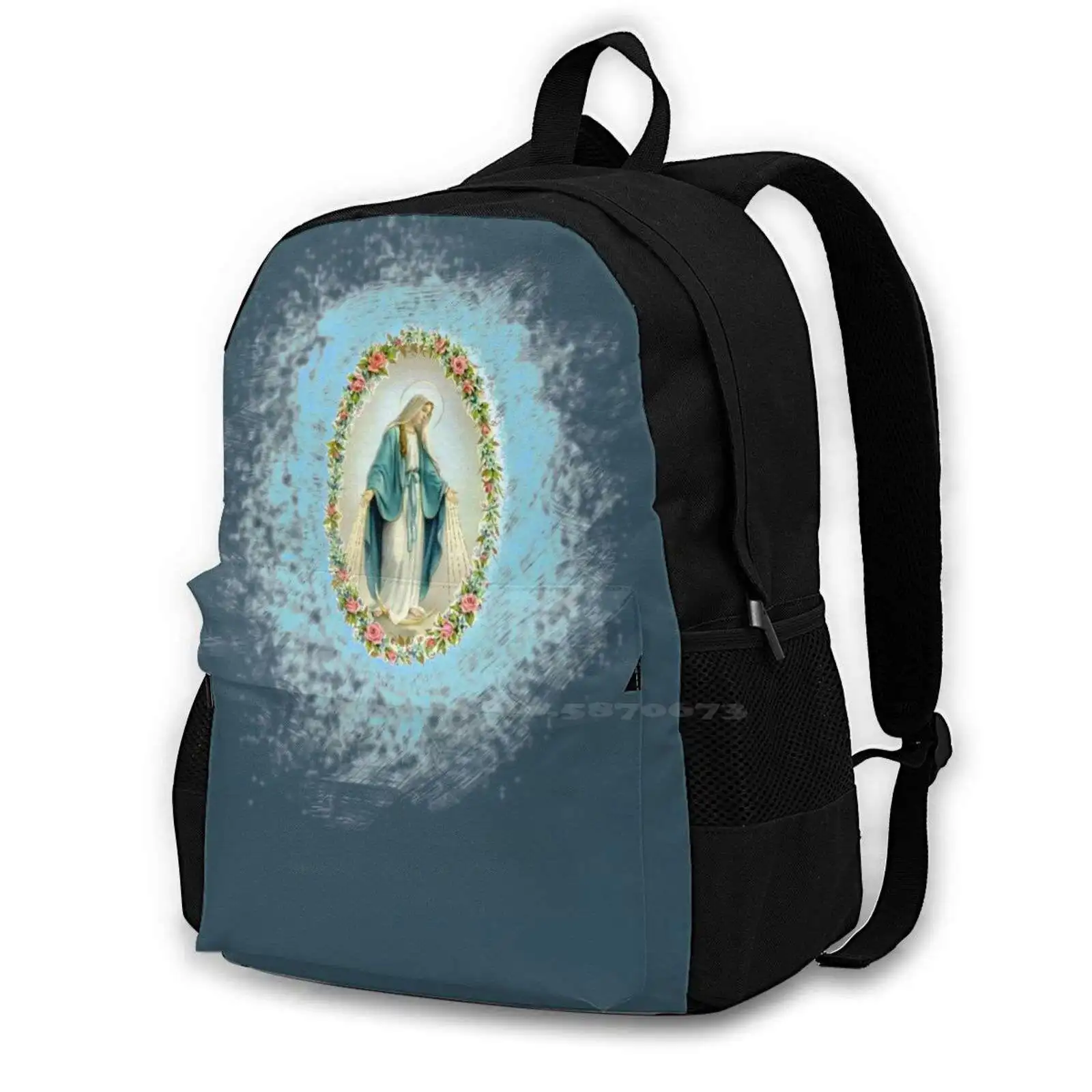 

Virgin Backpacks For School Teenagers Girls Travel Bags Virgin Mary Secret Coin Apparition Fatima Angelus