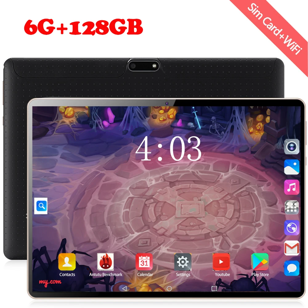Планшет Android 8,0 8, четыре ядра, 128 Гб ПЗУ, 3G, 4G, LTE 1280, 800, ips, 10,1 МП, sim-карта, ips планшет, 2.5D, закаленное стекло, дюйма
