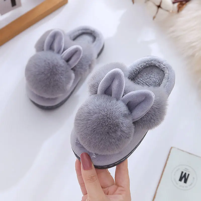 Winter Slippers Shoes Toddler Plush Girls Childrens Indoor Baby-Fur-Ball Infant Kids