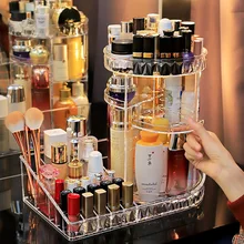 Organizzatore di bellezza di trucco staccabile multifunzionale di rotazione di modo della scatola di immagazzinaggio dei cosmetici acrilici trasparenti di rotazione di 360 gradi