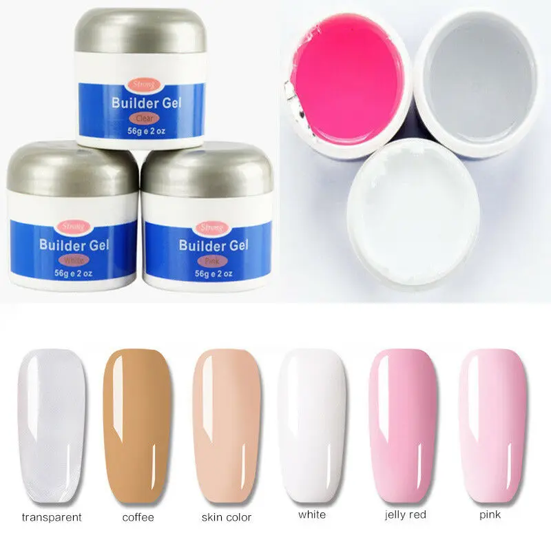 

UV Builder Gel for Nails Extension Gels Acrylic UV Builder Crystal Nail Art Extension Tips Pink White Clear Extension Gel