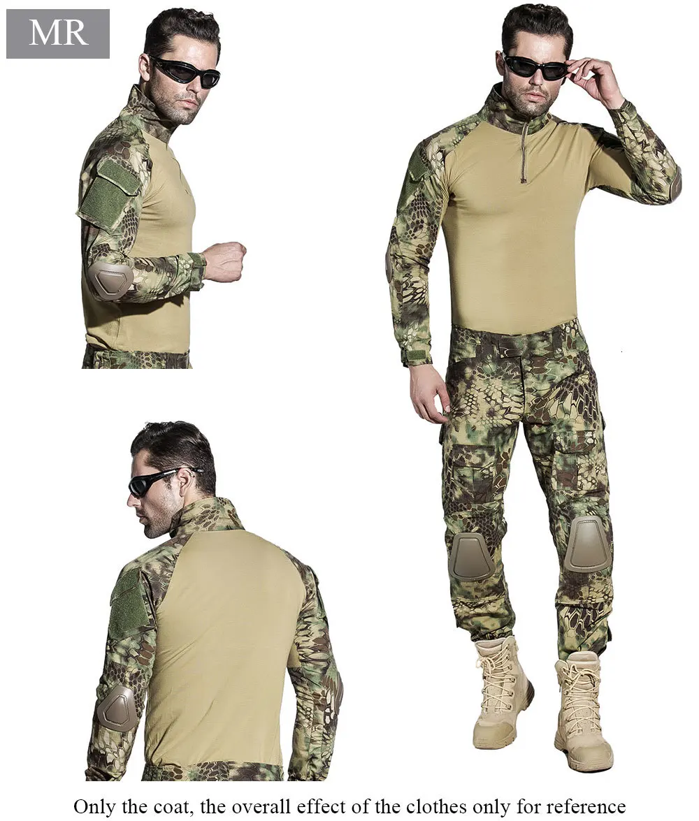 SINAIRSOFT мужские камуфляжные футболки с питоном, армейская Боевая Тактическая Военная форма, Мультикам, страйкбол, пейнтбол, налокотники