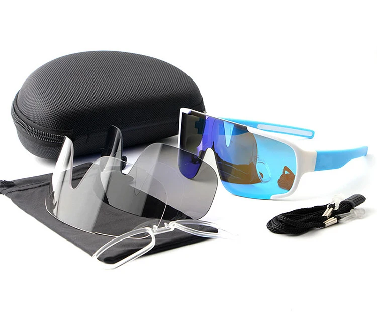 POC велосипедные очки, велосипедные очки для улицы, велосипедные очки, спортивные велосипедные солнцезащитные очки, фирменный дизайн, мужские и женские велосипедные очки - Цвет: white blue