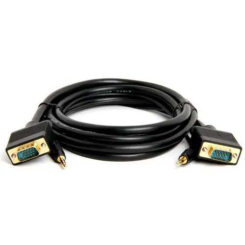

Premium VGA Monitor extended Cable w/ Audio M / M, 6 FT / 1.8 M ,Black
