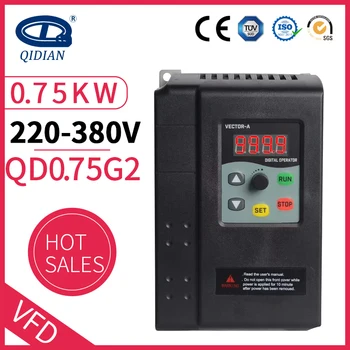 

QD350 1P 220V Input 3P 380V Output VFD Inverter 0.75KW 1HP frequency inverter Converter VFD Variable Frequency Drive