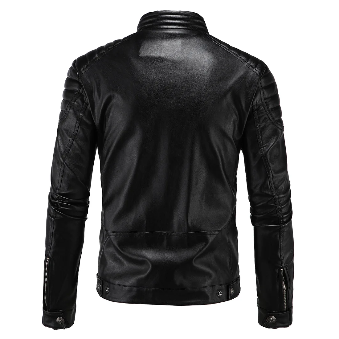 10 New Style Men's PU Leather Coat Short Youth Popularity Stand Collar Locomotive Leather Coat Men's Fashion