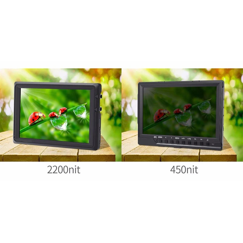 Fw279S 7 дюймов 4K Hdmi 3G-Sdi 2200Nit дневной свет видимый 1920X1200 On-camera полевой монитор с гистограммой, фокус Assist, Zebra Exp