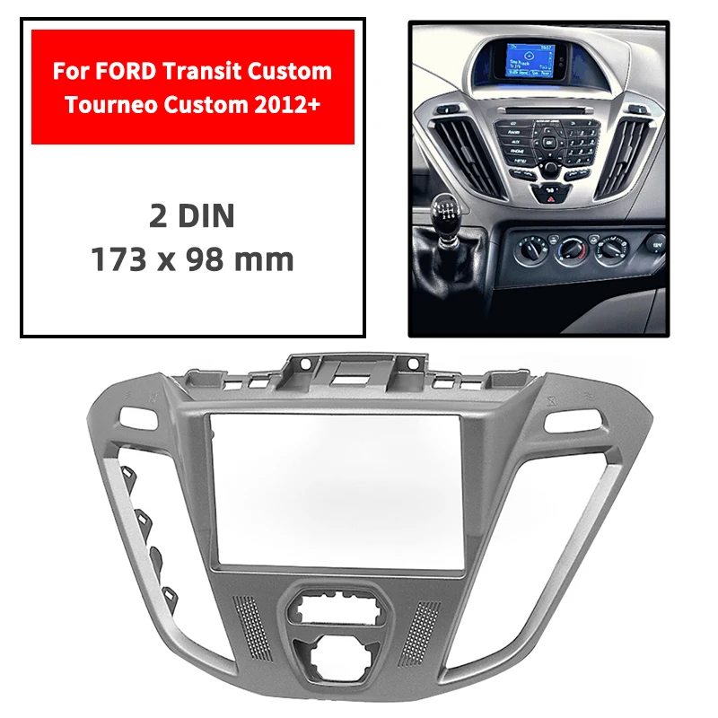

Double Din Radio Fascia for FORD Transit Custom/Tourneo Custom 2012+ Panel Dash Mount Installatio Trim Kit Face Black Frame GPS