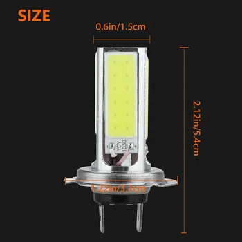 

White H7 DC 12V LED Light Truck Accessories Fog Light Headlight 6000LM