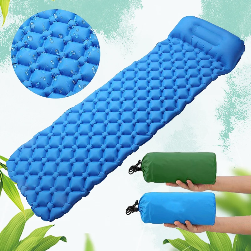 Online Almohadilla de dormir ultraligera, impermeable, ligera, autoinflante almohadilla de dormir Camping, mochilero, senderismo con almohada