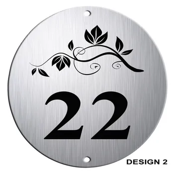 

Individuality Door Brushed Aluminium Oval House Plaque/Sign/Plate Flower Cat 4 Styles Design