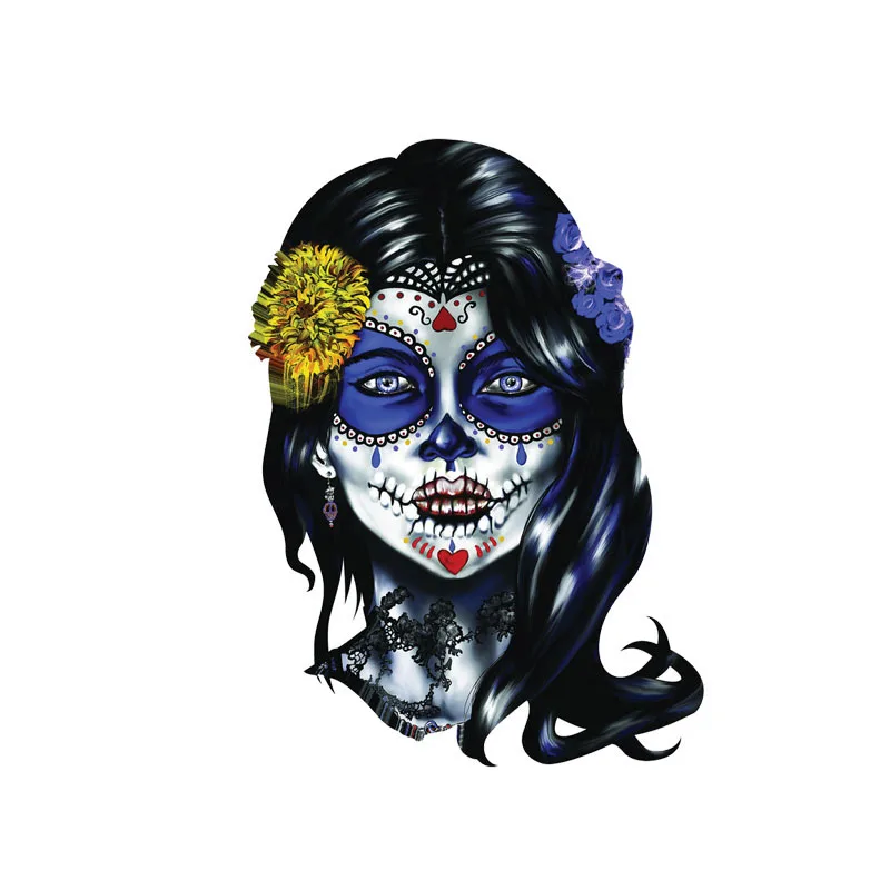 

DAWASARU Accessories Decal Woman Sugar Face Skull Custom Waterproof Sunscreen Laptop Toolbox Auto Car Sticker PVC 10CM*14CM