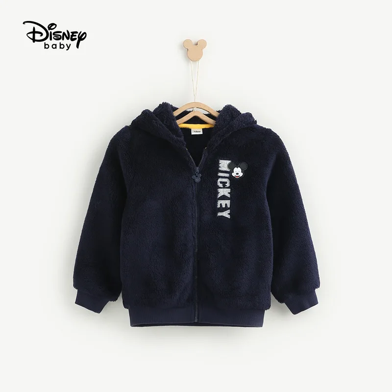 Disney/детский теплый плюшевый топ с длинными рукавами, Детская куртка для мальчиков пальто для маленьких девочек теплое плюшевое Пальто утепленное Детское пальто - Цвет: 3