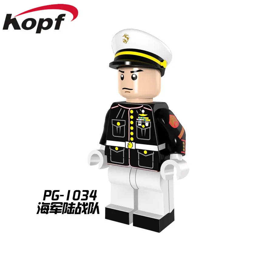 PG1034 20Pcs No Box 20 шт. строительные блоки Супер Герои военные специальные пошлины блок морской корпус фигурки полицейских для Детские куклы игрушки PG1035 - Цвет: PG1034 20Pcs No Box