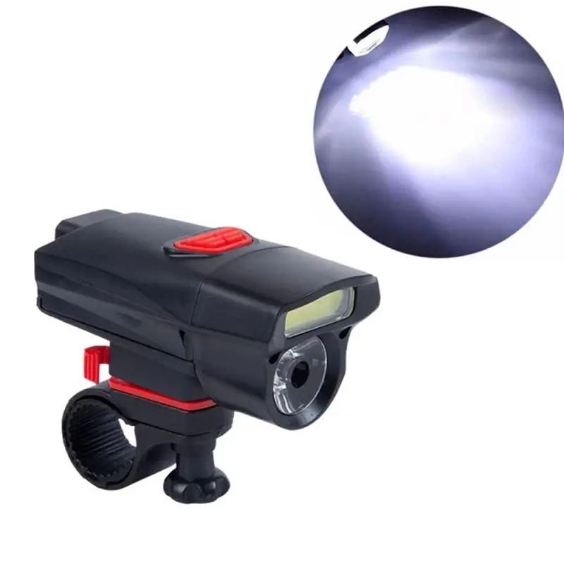 Bike Light Double Lamp Beads Handlebar Headlight Bicycle LED+COB Waterproof High Bright Night Cycling Flashlight
