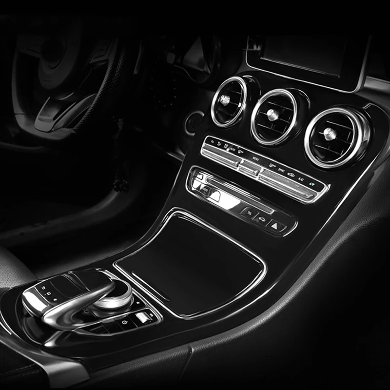 Для Mercedes Benz GLC- автомобильный Стайлинг центральная консоль панельная Накладка для коробки передач рамка отделка наклейка аксессуары для интерьера