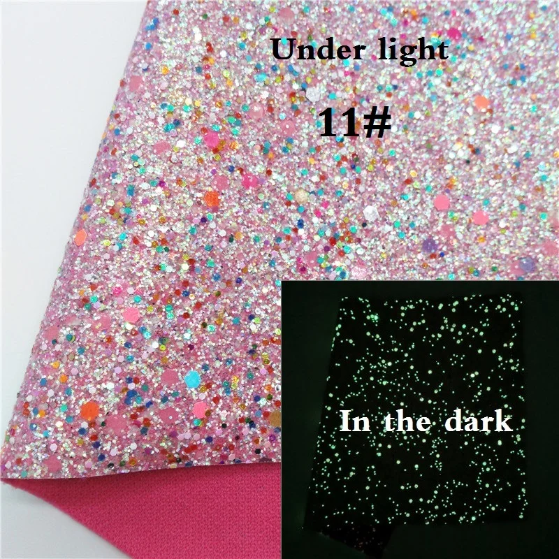 Glitterwishcome 21X29 см A4 Размер светится в темноте ткань gilter, плотная блестящая кожа, блестящая ткань винил для луков, GM531A - Цвет: 11