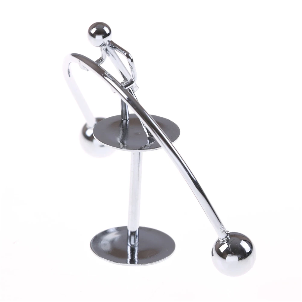 Magic Balancing Toy 7x7cm Kinetic Weightlifter Perpetual Motion Office Desk Decoration Metal Craft