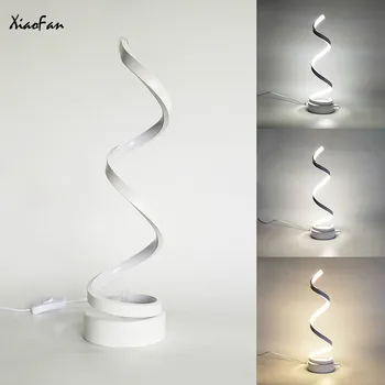 

Table Lamp Modern Family Bedroom Spiral Desk Lamp Creative Led Black White Gold Dimming Lamp Bedroom Decorative light XiaoFan