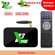 Новинка X3 PRO Android 9,0 ТВ приставка X3 cube Amlogic S905X3 4 Гб DDR4 32 Гб смарт-приставка 2,4G 5G WiFi Bluetooth 4K медиаплеер