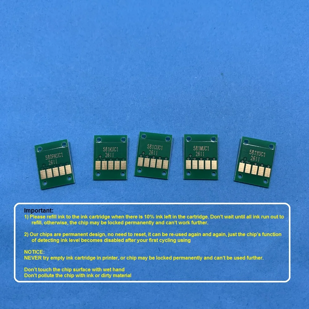 Перманентный чип для планшетов головного света PGI580 Canon PIXMA TR7550 TR8550 TS6150 TS6151 TS8150 TS8151