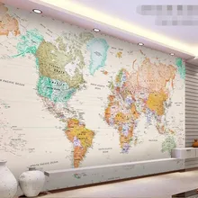 Diantu на заказ Фреска шелковая ткань 3d обои для комнаты элегантный светильник цветная версия карты мира фото обои для стен 3d
