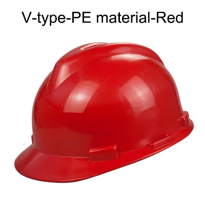PE Red Защитный шлем, рабочая крышка, высокопрочный PE/ABS материал, строительные шлемы, защитная жесткая шляпа, Мужская Печать логотипа - Цвет: PE Red