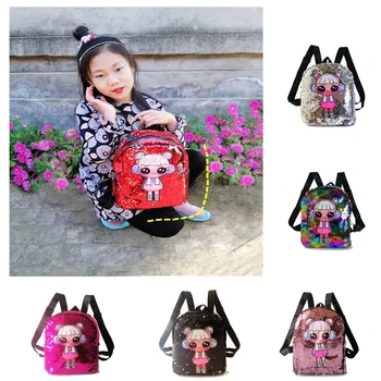 

L.O.L. SURPRISE! Backpack for Girl Sequins Knapsack Cartoon LOL Dolls Kid Schoolbag Satchel Student Rucksack School Shoulder Bag