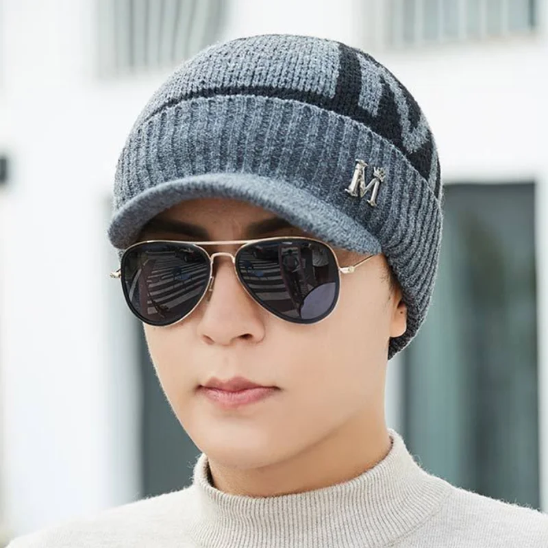 Зимние шапки Skullies Beanies, Новые шапки бини для мужчин и женщин, шерстяные утолщенные шапки, вязаная шапка