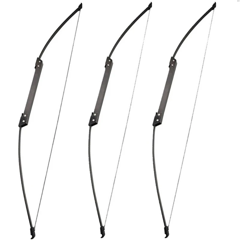Portátil para Caça Tiro ao ar Libras Arco Dobrável Takedown Brinquedo Puxar Reta Recurvo Longbow Livre Jogos 30-50 3 Arco e flecha