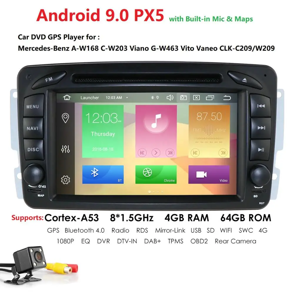 Sale Hizpo Car Multimedia Player Android 9.0 GPS 2 Din DVD Automotivo For Mercedes/Benz/W209/W203/M/ML/W163/Viano/W639/Vito Radio CAM 0 Sale Hizpo Car Multimedia Player Android 9.0 GPS 2 Din DVD Automotivo For Mercedes/Benz/W209/W203/M/ML/W163/Viano/W639/Vito Radio CAM 0