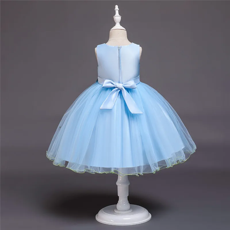 Платье для девочек возрастом от 3 до 10 лет летнее платье с блестками и цветами для маленьких девочек праздничное платье принцессы высокого качества Детские вечерние хлопковые платья для девочек