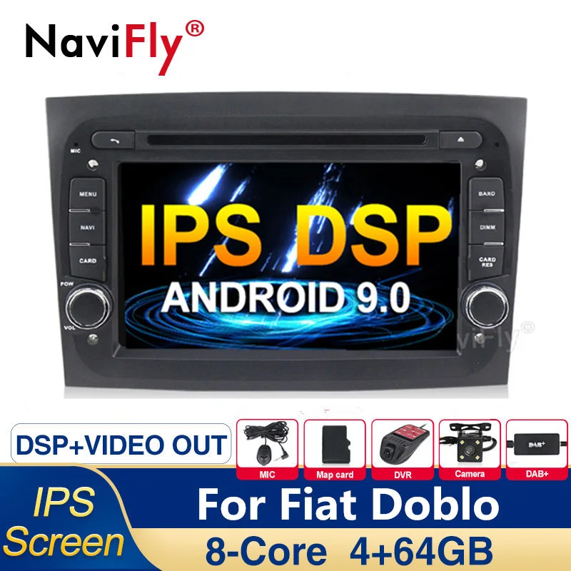 Новые 8 ядро ips DSP Android 9,0 автомобильный dvd для авто радио для Fiat Doblo автомобильный мультимедийный плеер Octa Core 4G gps навигации